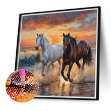 Charger l&#39;image dans la galerie, Horse-complet Round peinture au diamant-40x40cm
