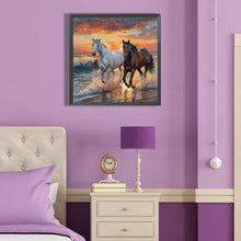 Charger l&#39;image dans la galerie, Horse-complet Round peinture au diamant-40x40cm
