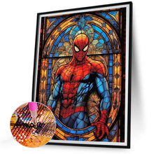 Charger l&#39;image dans la galerie, Stained Glass Spiderman-complet Round peinture au diamant-30x40cm
