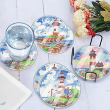 Charger l&#39;image dans la galerie, 6Pcs/Set-Lighthouse-Acrylic Waterproof Diamond Coaster
