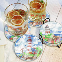 Charger l&#39;image dans la galerie, 6Pcs/Set-Lighthouse-Acrylic Waterproof Diamond Coaster
