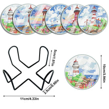 Charger l&#39;image dans la galerie, 6Pcs/Set-Lighthouse-Acrylic Waterproof Diamond Coaster
