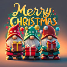 Charger l&#39;image dans la galerie, Christmas Gnome-complet Round peinture au diamant-30x30cm
