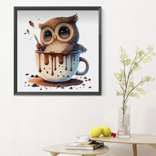 Charger l&#39;image dans la galerie, Teacup Owl-complet Round peinture au diamant-30x30cm
