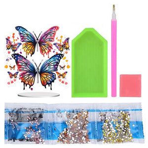 Ornement de bureau papillon-simple face-diamant