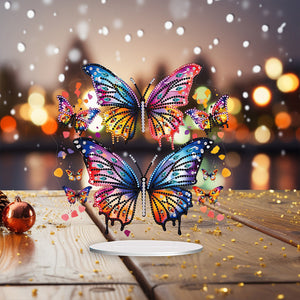 Ornement de bureau papillon-simple face-diamant