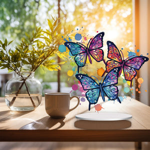 Ornement de bureau papillon-simple face-diamant