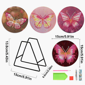 Napperons peints en diamant acrylique tapis de table 4 pièces/ensemble