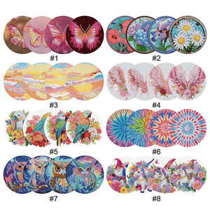 Napperons peints en diamant acrylique tapis de table 4 pièces/ensemble