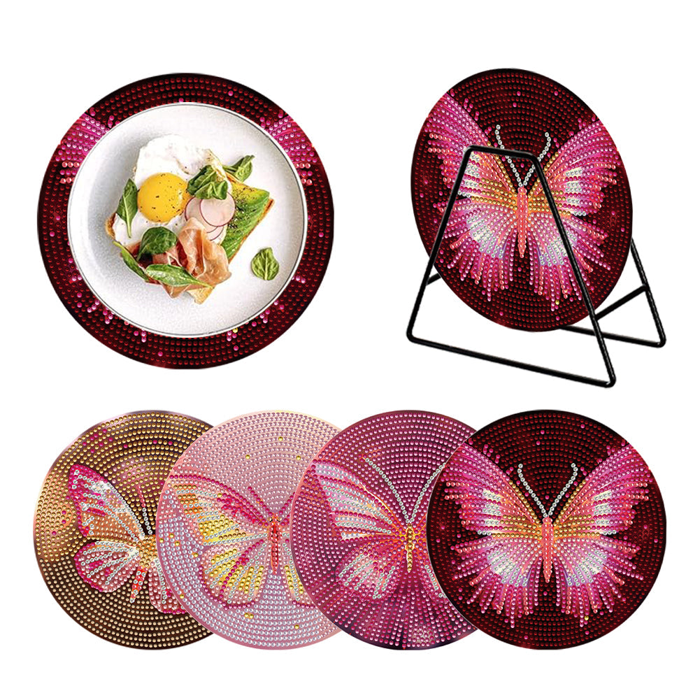 Napperons peints en diamant acrylique tapis de table 4 pièces/ensemble