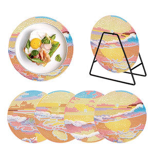 Napperons peints en diamant acrylique tapis de table 4 pièces/ensemble