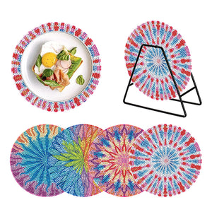 Napperons peints en diamant acrylique tapis de table 4 pièces/ensemble