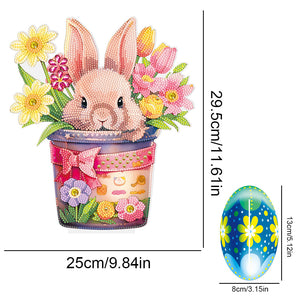 Oeuf de Pâques-Ornement de bureau en diamant à forage simple face