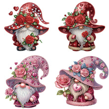 Charger l&#39;image dans la galerie, Gnome de la Saint-Valentin - Peinture diamant spéciale partielle - 30 x 30 cm
