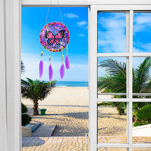 Pendentif diamant ange/papillon-double face forage-lumineux