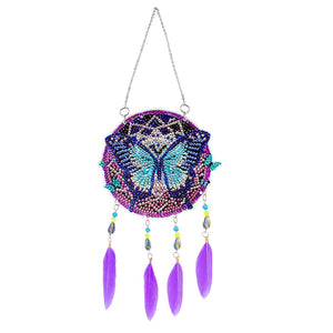 Pendentif diamant ange/papillon-double face forage-lumineux