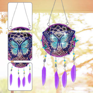 Pendentif diamant ange/papillon-double face forage-lumineux