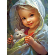 Charger l&#39;image dans la galerie, Curly Hair Big Eyed Fille-Full Round/Square Diamond Painting-30x40cm/40x50cm/50x70cm
