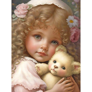 La vie des animaux de compagnie Fille-Full Round/Square Diamond Painting-30x40cm/40x50cm/50x70cm