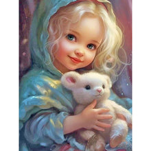 Charger l&#39;image dans la galerie, Curly Hair Big Eyed Fille-Full Round/Square Diamond Painting-30x40cm/40x50cm/50x70cm
