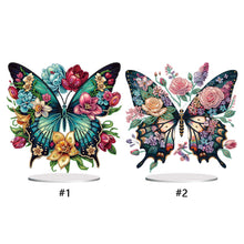 Charger l&#39;image dans la galerie, Ornement de bureau en diamant acrylique à forage simple face papillon
