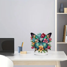 Charger l&#39;image dans la galerie, Ornement de bureau en diamant acrylique à forage simple face papillon
