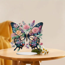 Charger l&#39;image dans la galerie, Ornement de bureau en diamant acrylique à forage simple face papillon
