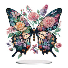 Charger l&#39;image dans la galerie, Ornement de bureau en diamant acrylique à forage simple face papillon
