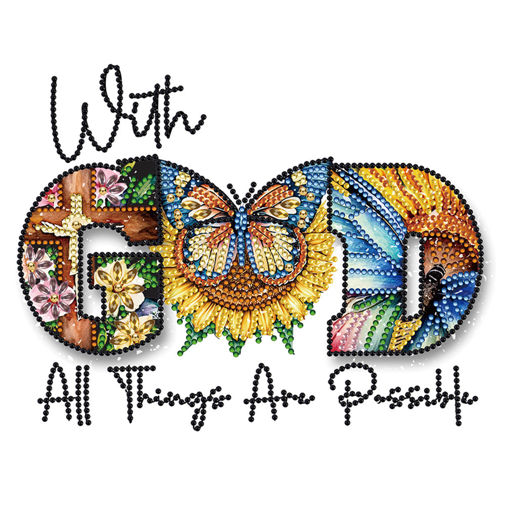 Papillon Tournesol-Peinture diamant spéciale partielle-30x30cm