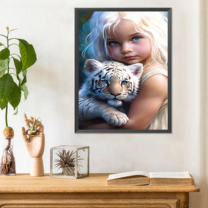 La vie des animaux de compagnie Fille-Full Round/Square Diamond Painting-30x40cm/40x50cm/50x70cm