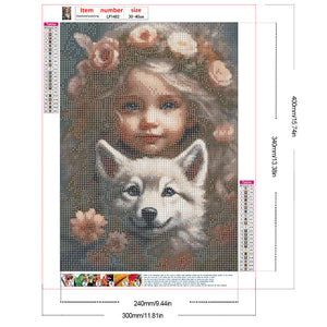 La vie des animaux de compagnie Fille-Full Round/Square Diamond Painting-30x40cm/40x50cm/50x70cm