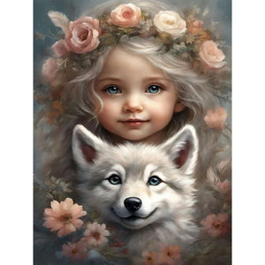 La vie des animaux de compagnie Fille-Full Round/Square Diamond Painting-30x40cm/40x50cm/50x70cm