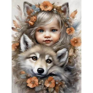 La vie des animaux de compagnie Fille-Full Round/Square Diamond Painting-30x40cm/40x50cm/50x70cm