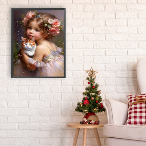 La vie des animaux de compagnie Fille-Full Round/Square Diamond Painting-30x40cm/40x50cm/50x70cm