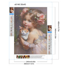 Charger l&#39;image dans la galerie, La vie des animaux de compagnie Fille-Full Round/Square Diamond Painting-30x40cm/40x50cm/50x70cm
