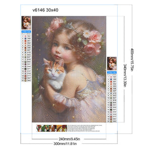 La vie des animaux de compagnie Fille-Full Round/Square Diamond Painting-30x40cm/40x50cm/50x70cm