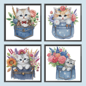 Chat-Partiel Spécial Diamond Painting-30x30cm