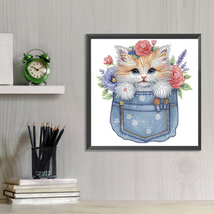 Chat-Partiel Spécial Diamond Painting-30x30cm