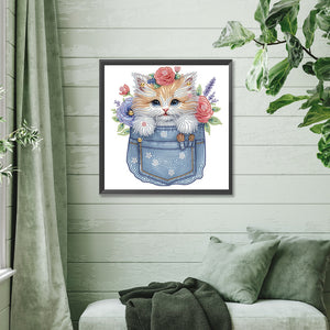Chat-Partiel Spécial Diamond Painting-30x30cm
