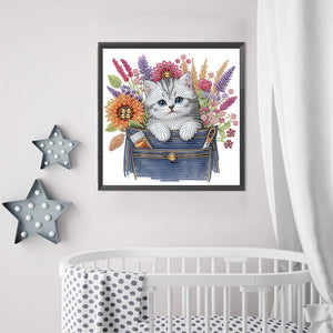 Chat-Partiel Spécial Diamond Painting-30x30cm