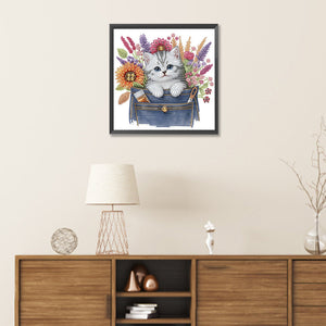 Chat-Partiel Spécial Diamond Painting-30x30cm