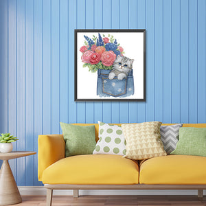Chat-Partiel Spécial Diamond Painting-30x30cm