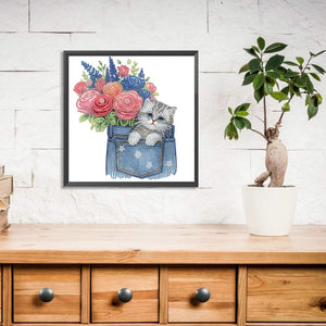 Chat-Partiel Spécial Diamond Painting-30x30cm