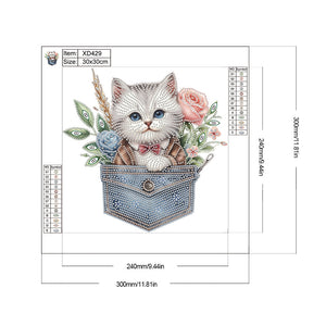 Chat-Partiel Spécial Diamond Painting-30x30cm