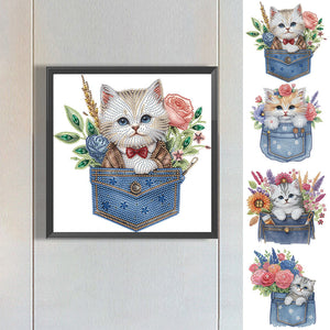 Chat-Partiel Spécial Diamond Painting-30x30cm