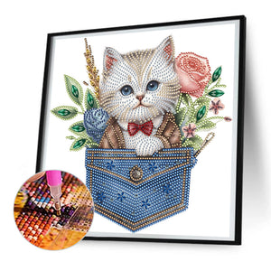 Chat-Partiel Spécial Diamond Painting-30x30cm