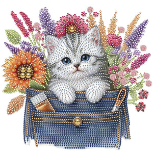 Chat-Partiel Spécial Diamond Painting-30x30cm