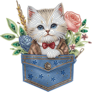 Chat-Partiel Spécial Diamond Painting-30x30cm
