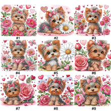 Charger l&#39;image dans la galerie, Fleur Yorkshire Terrier-Peinture diamant spéciale partielle-35x30cm
