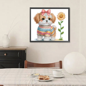 Peinture diamant spéciale partielle pour chien-35x30cm